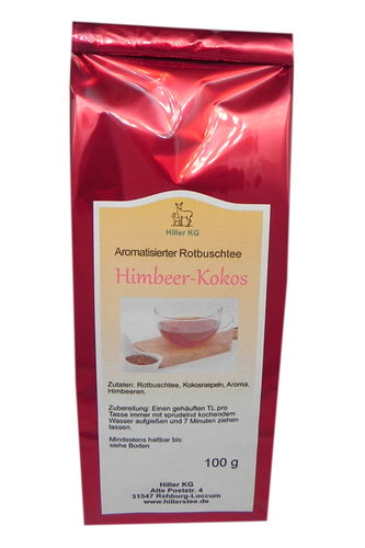 Aromatisierter Rotbuschtee Himbeer-Kokos 100 g