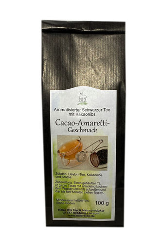 Arom. Schwarztee Cacao-Amaretti-Geschmack 100 g