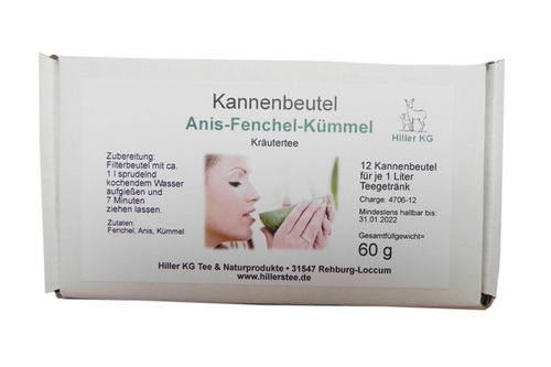 Kannenbeutel Kräutertee Anis-Fenchel-Kümmel 12 x 1 L