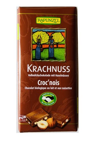 Rapunzel Bio Vollmilchschokolade "Krachnuss" 100 g